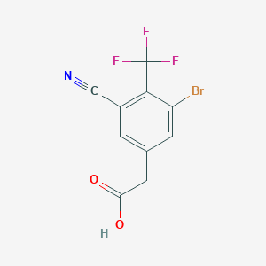 molecular formula C10H5BrF3NO2 B1414305 3-Bromo-5-cyano-4-(trifluoromethyl)phenylacetic acid CAS No. 1805595-68-9