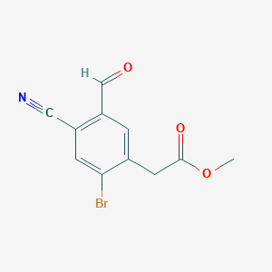 molecular formula C11H8BrNO3 B1414311 Methyl 2-bromo-4-cyano-5-formylphenylacetate CAS No. 1805592-97-5
