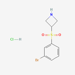 molecular formula C9H11BrClNO2S B1414314 3-[(3-Bromobenzene)sulfonyl]azetidine hydrochloride CAS No. 2140326-30-1