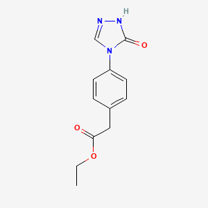 molecular formula C12H13N3O3 B1414323 乙酸乙酯[4-(5-氧代-1,5-二氢-4H-1,2,4-三唑-4-基)苯基] CAS No. 2197063-08-2