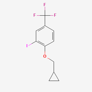molecular formula C11H10F3IO B1414331 1-Cyclopropylmethoxy-2-iodo-4-trifluoromethylbenzene CAS No. 1369863-29-5