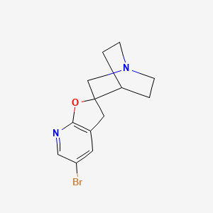 B14143369 5'-bromospiro[1-azabicyclo[2.2.2]octane-3,2'(3'H)-furo[2,3-b]pyridine] CAS No. 220099-92-3