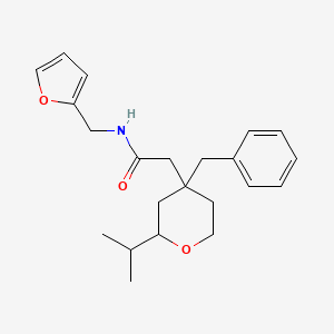 B14143372 N-(2-Furanylmethyl)tetrahydro-2-(1-methylethyl)-4-(phenylmethyl)-2H-pyran-4-acetamide CAS No. 929856-84-8