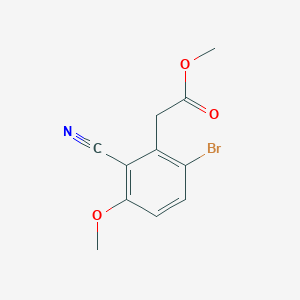 molecular formula C11H10BrNO3 B1414349 Methyl 6-bromo-2-cyano-3-methoxyphenylacetate CAS No. 1806060-23-0
