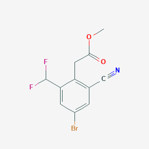 molecular formula C11H8BrF2NO2 B1414353 Methyl 4-bromo-2-cyano-6-(difluoromethyl)phenylacetate CAS No. 1805131-64-9