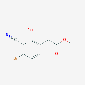 molecular formula C11H10BrNO3 B1414354 Methyl 4-bromo-3-cyano-2-methoxyphenylacetate CAS No. 1805020-23-8