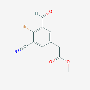 molecular formula C11H8BrNO3 B1414355 Methyl 4-bromo-3-cyano-5-formylphenylacetate CAS No. 1805190-08-2