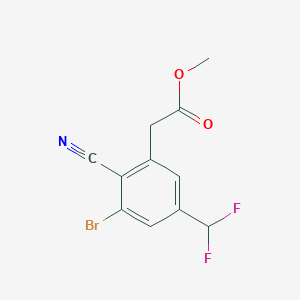 molecular formula C11H8BrF2NO2 B1414360 Methyl 3-bromo-2-cyano-5-(difluoromethyl)phenylacetate CAS No. 1807117-41-4
