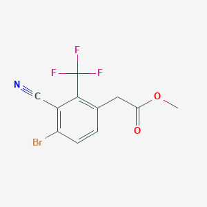 molecular formula C11H7BrF3NO2 B1414365 Methyl 4-bromo-3-cyano-2-(trifluoromethyl)phenylacetate CAS No. 1805102-26-4