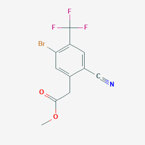 molecular formula C11H7BrF3NO2 B1414366 Methyl 5-bromo-2-cyano-4-(trifluoromethyl)phenylacetate CAS No. 1807048-12-9