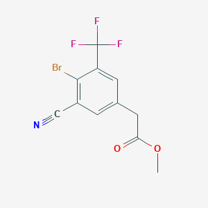 molecular formula C11H7BrF3NO2 B1414367 Methyl 4-bromo-3-cyano-5-(trifluoromethyl)phenylacetate CAS No. 1807206-37-6