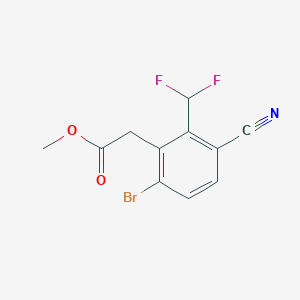 molecular formula C11H8BrF2NO2 B1414368 Methyl 6-bromo-3-cyano-2-(difluoromethyl)phenylacetate CAS No. 1807161-34-7