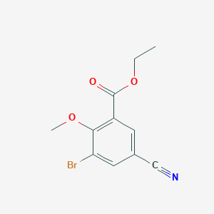 molecular formula C11H10BrNO3 B1414375 Ethyl 3-bromo-5-cyano-2-methoxybenzoate CAS No. 1805101-72-7
