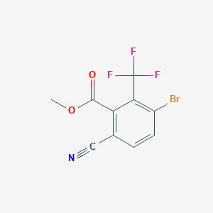 molecular formula C10H5BrF3NO2 B1414388 Methyl 3-bromo-6-cyano-2-(trifluoromethyl)benzoate CAS No. 1805186-96-2