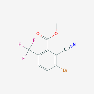molecular formula C10H5BrF3NO2 B1414389 Methyl 3-bromo-2-cyano-6-(trifluoromethyl)benzoate CAS No. 1805186-87-1