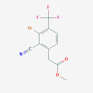 molecular formula C11H7BrF3NO2 B1414392 Methyl 3-bromo-2-cyano-4-(trifluoromethyl)phenylacetate CAS No. 1805188-47-9