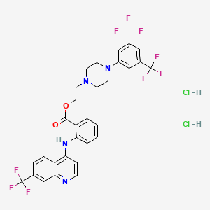 Piperazineethanol, 4-(alpha,alpha,alpha,alpha',alpha',alpha'-hexafluoro-3,5-xylyl)-, N-(7-trifluoromethyl-4-quinolyl)anthranilate, dihydrochloride