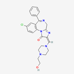 1H-Imidazo(1,2-a)(1,4)benzodiazepin-1-one, 2,4-dihydro-8-chloro-2-((4-(2-hydroxyethyl)-1-piperazinyl)methylene)-6-phenyl-