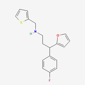 3-(4-fluorophenyl)-3-(furan-2-yl)-N-(thiophen-2-ylmethyl)propan-1-amine