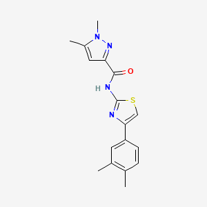 N-(4-(3,4-dimethylphenyl)thiazol-2-yl)-1,5-dimethyl-1H-pyrazole-3-carboxamide