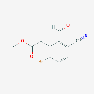 B1414406 Methyl 6-bromo-3-cyano-2-formylphenylacetate CAS No. 1806063-20-6
