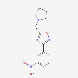 1,2,4-Oxadiazole, 3-(3-nitrophenyl)-5-(1-pyrrolidinylmethyl)-