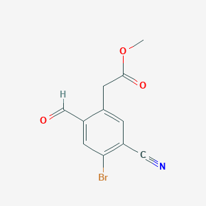 molecular formula C11H8BrNO3 B1414411 Methyl 4-bromo-5-cyano-2-formylphenylacetate CAS No. 1807024-31-2