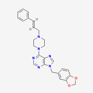 6-(4-Phenylallyl-1-piperazinyl)-9-(3,4-methylenedioxybenzyl)-9H-purine