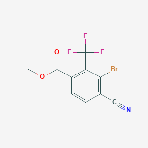 molecular formula C10H5BrF3NO2 B1414417 Methyl 3-bromo-4-cyano-2-(trifluoromethyl)benzoate CAS No. 1807047-98-8