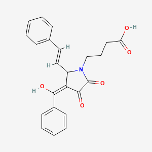 4-{3-hydroxy-2-oxo-4-(phenylcarbonyl)-5-[(E)-2-phenylethenyl]-2,5-dihydro-1H-pyrrol-1-yl}butanoic acid