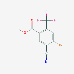 molecular formula C10H5BrF3NO2 B1414419 Methyl 4-bromo-5-cyano-2-(trifluoromethyl)benzoate CAS No. 1805595-02-1