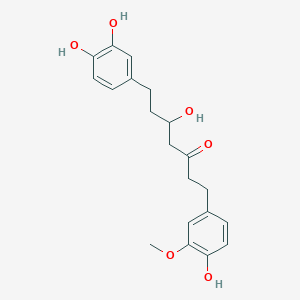 molecular formula C20H24O6 B14144194 7-(3,4-dihydroxyphenyl)-5-hydroxy-1-(4-hydroxy-3-methoxyphenyl)heptan-3-one CAS No. 79067-89-3