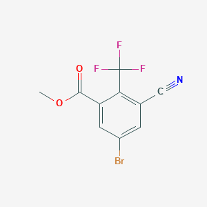 molecular formula C10H5BrF3NO2 B1414420 Methyl 5-bromo-3-cyano-2-(trifluoromethyl)benzoate CAS No. 1807213-83-7