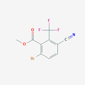 molecular formula C10H5BrF3NO2 B1414421 Methyl 6-bromo-3-cyano-2-(trifluoromethyl)benzoate CAS No. 1807024-38-9