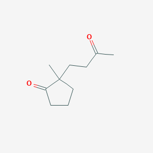 molecular formula C10H16O2 B14144241 Cyclopentanone, 2-methyl-2-(3-oxobutyl)- CAS No. 4326-84-5