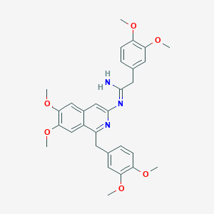 molecular formula C30H33N3O6 B14144243 N-[1-(3,4-dimethoxybenzyl)-6,7-dimethoxyisoquinolin-3-yl]-2-(3,4-dimethoxyphenyl)ethanimidamide 