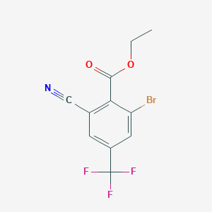 molecular formula C11H7BrF3NO2 B1414427 Ethyl 2-bromo-6-cyano-4-(trifluoromethyl)benzoate CAS No. 1805186-77-9