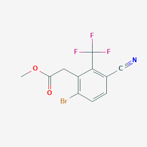 molecular formula C11H7BrF3NO2 B1414428 Methyl 6-bromo-3-cyano-2-(trifluoromethyl)phenylacetate CAS No. 1805523-94-7