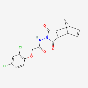 molecular formula C17H14Cl2N2O4 B14144288 2-(2,4-dichlorophenoxy)-N-(1,3-dioxo-1,3,3a,4,7,7a-hexahydro-2H-4,7-methanoisoindol-2-yl)acetamide CAS No. 459150-18-6