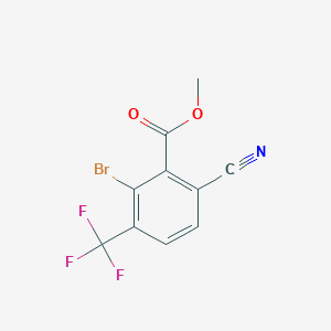 molecular formula C10H5BrF3NO2 B1414429 Methyl 2-bromo-6-cyano-3-(trifluoromethyl)benzoate CAS No. 1807023-98-8