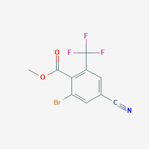 molecular formula C10H5BrF3NO2 B1414434 Methyl 2-bromo-4-cyano-6-(trifluoromethyl)benzoate CAS No. 1805250-57-0