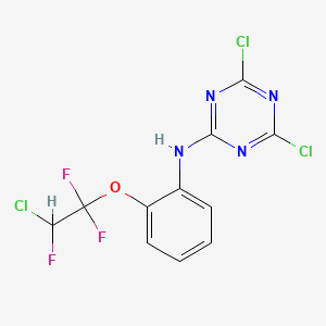 molecular formula C11H6Cl3F3N4O B14144350 4,6-dichloro-N-[2-(2-chloro-1,1,2-trifluoroethoxy)phenyl]-1,3,5-triazin-2-amine CAS No. 400840-97-3