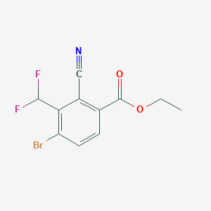 molecular formula C11H8BrF2NO2 B1414437 Ethyl 4-bromo-2-cyano-3-(difluoromethyl)benzoate CAS No. 1807116-19-3