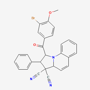 molecular formula C28H20BrN3O2 B14144370 1-[(3-bromo-4-methoxyphenyl)carbonyl]-2-phenyl-1,2-dihydropyrrolo[1,2-a]quinoline-3,3(3aH)-dicarbonitrile CAS No. 1212186-63-4