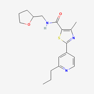 4-methyl-2-(2-propylpyridin-4-yl)-N-(tetrahydrofuran-2-ylmethyl)-1,3-thiazole-5-carboxamide