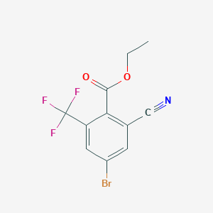 molecular formula C11H7BrF3NO2 B1414440 Ethyl 4-bromo-2-cyano-6-(trifluoromethyl)benzoate CAS No. 1804406-14-1