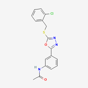 molecular formula C17H14ClN3O2S B14144419 N-(3-{5-[(2-chlorobenzyl)sulfanyl]-1,3,4-oxadiazol-2-yl}phenyl)acetamide CAS No. 892693-47-9