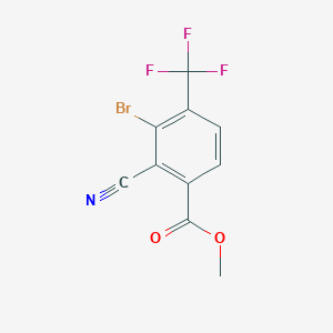 molecular formula C10H5BrF3NO2 B1414446 Methyl 3-bromo-2-cyano-4-(trifluoromethyl)benzoate CAS No. 1807213-55-3