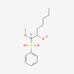 1-(Benzenesulfonyl)-1-methoxyheptan-2-OL