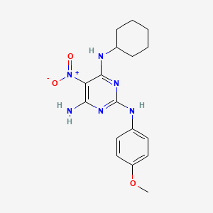 4-N-cyclohexyl-2-N-(4-methoxyphenyl)-5-nitropyrimidine-2,4,6-triamine